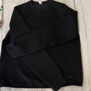 lululemon athletica Black Waffle-Knit Crew Sweatshirt